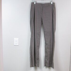 Eileen Fisher Linen Blend Pant Womens 4 Gray Lightweight Mid Rise